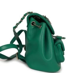 Chanel Small Duma Backpack Green Lambskin Light Gold Hardware -Online Bag Store C FN 230428 1 04