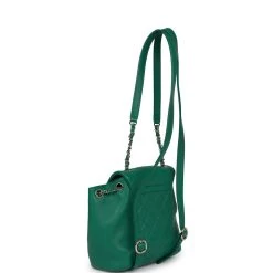 Chanel Small Duma Backpack Green Lambskin Light Gold Hardware -Online Bag Store C FN 230428 1 08