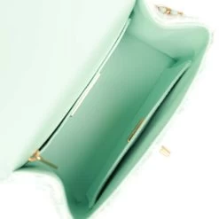 Chanel Mini Square Flap With Top Handle Turquoise And Ecru Tweed Antique Gold Hardware -Online Bag Store C FN 230508 1 08