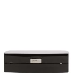 Pre-owned Chanel Minaudiere Compact Clutch Black Acrylic Silver Hardware -Online Bag Store C FN 230523 1 HH 06