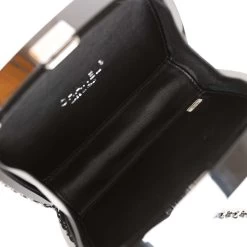 Pre-owned Chanel Minaudiere Compact Clutch Black Acrylic Silver Hardware -Online Bag Store C FN 230523 1 HH 10