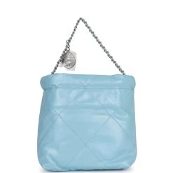 Chanel Mini 22 Bag Light Blue Calfskin Silver Hardware -Online Bag Store C FN 230616 1 06