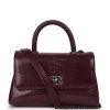 Pre-owned Chanel Mini Coco Handle Burgundy Lizard Ruthenium Hardware 2 Pre-owned Chanel Mini Coco Handle Burgundy Lizard Ruthenium Hardware -Online Bag Store C FN 230728 1 01