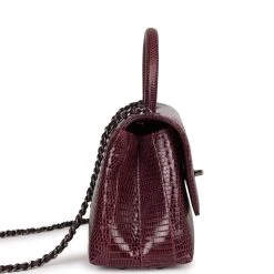 Pre-owned Chanel Mini Coco Handle Burgundy Lizard Ruthenium Hardware 14 Pre-owned Chanel Mini Coco Handle Burgundy Lizard Ruthenium Hardware -Online Bag Store C FN 230728 1 04