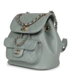 Chanel Small Duma Backpack Light Blue Lambskin Light Gold Hardware -Online Bag Store C FN 230807 1 OH 03