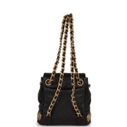 Chanel Small Charm Backpack Black Calfskin Aged Gold Hardware -Online Bag Store C FN 230810 1 08