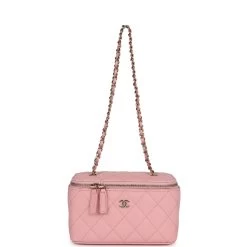 Chanel Small Classic Vanity Case Pink Caviar Light Gold Hardware -Online Bag Store C FN 230915 4 01