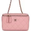 Chanel Small Classic Vanity Case Pink Caviar Light Gold Hardware -Online Bag Store C FN 230915 4 02