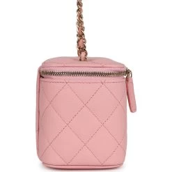 Chanel Small Classic Vanity Case Pink Caviar Light Gold Hardware -Online Bag Store C FN 230915 4 05