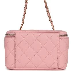 Chanel Small Classic Vanity Case Pink Caviar Light Gold Hardware -Online Bag Store C FN 230915 4 06