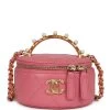 Chanel Mini Round Top Handle Vanity Case Dark Pink Lambskin Gold Hardware -Online Bag Store C FN 230918 1 01
