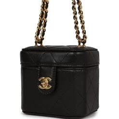 Chanel Mini Vanity Case Chain Clutch Black Lambskin Gold Hardware -Online Bag Store C FN 230918 4 04