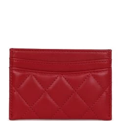 Chanel Card Holder Wallet Red Lambskin Silver Hardware 11 Chanel Card Holder Wallet Red Lambskin Silver Hardware -Online Bag Store C FN 230920 3 04
