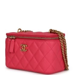 Chanel Small Vanity Case Hot Pink Caviar Brushed Gold Hardware -Online Bag Store C FN 230922 3 03