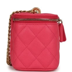 Chanel Small Vanity Case Hot Pink Caviar Brushed Gold Hardware -Online Bag Store C FN 230922 3 04