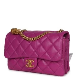 Chanel Small Crush Flap Bag Purple Shiny Aged Calfskin Brushed Gold Hardware 17 Chanel Small Crush Flap Bag Purple Shiny Aged Calfskin Brushed Gold Hardware -Online Bag Store C FN 230922 4 03