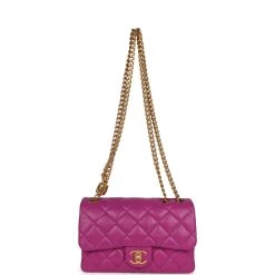 Chanel Small Crush Flap Bag Purple Shiny Aged Calfskin Brushed Gold Hardware 19 Chanel Small Crush Flap Bag Purple Shiny Aged Calfskin Brushed Gold Hardware -Online Bag Store C FN 230922 4 07