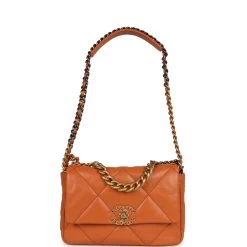 Chanel Medium 19 Flap Orange Lambskin Mixed Metal Hardware -Online Bag Store C FN 230922 4 KN 01