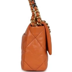 Chanel Medium 19 Flap Orange Lambskin Mixed Metal Hardware -Online Bag Store C FN 230922 4 KN 04