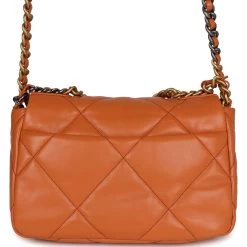 Chanel Medium 19 Flap Orange Lambskin Mixed Metal Hardware -Online Bag Store C FN 230922 4 KN 05