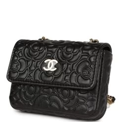 Chanel Camellia Embossed Belt Bag Black Lambskin Light Gold Hardware 18 Chanel Camellia Embossed Belt Bag Black Lambskin Light Gold Hardware -Online Bag Store C FN 230926 1 EZ 03