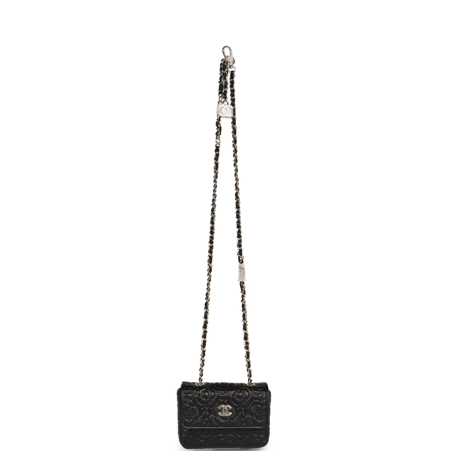 Chanel Camellia Embossed Belt Bag Black Lambskin Light Gold Hardware 9 Chanel Camellia Embossed Belt Bag Black Lambskin Light Gold Hardware - Image 7