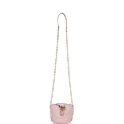 Chanel "About Pearls" Mini Drawstring Bucket Bag Pink Calfskin Brushed Gold Hardware -Online Bag Store C FN 230926 2 EZ 01