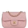 Chanel Mini Rectangular Flap Bag With Heart Chain Pink Lambskin Antique Gold Hardware -Online Bag Store C FN 230928 1 01