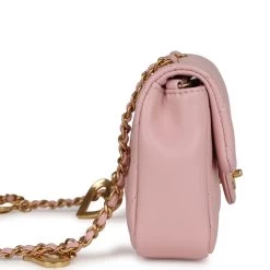 Chanel Mini Rectangular Flap Bag With Heart Chain Pink Lambskin Antique Gold Hardware -Online Bag Store C FN 230928 1 04