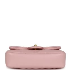 Chanel Mini Rectangular Flap Bag With Heart Chain Pink Lambskin Antique Gold Hardware -Online Bag Store C FN 230928 1 06