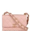 Chanel 19 Mini Flap Light Pink Aged Calfskin Brushed Gold Hardware -Online Bag Store C FN 231011 2 01