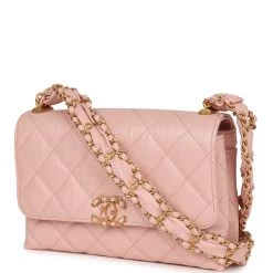 Chanel 19 Mini Flap Light Pink Aged Calfskin Brushed Gold Hardware -Online Bag Store C FN 231011 2 03