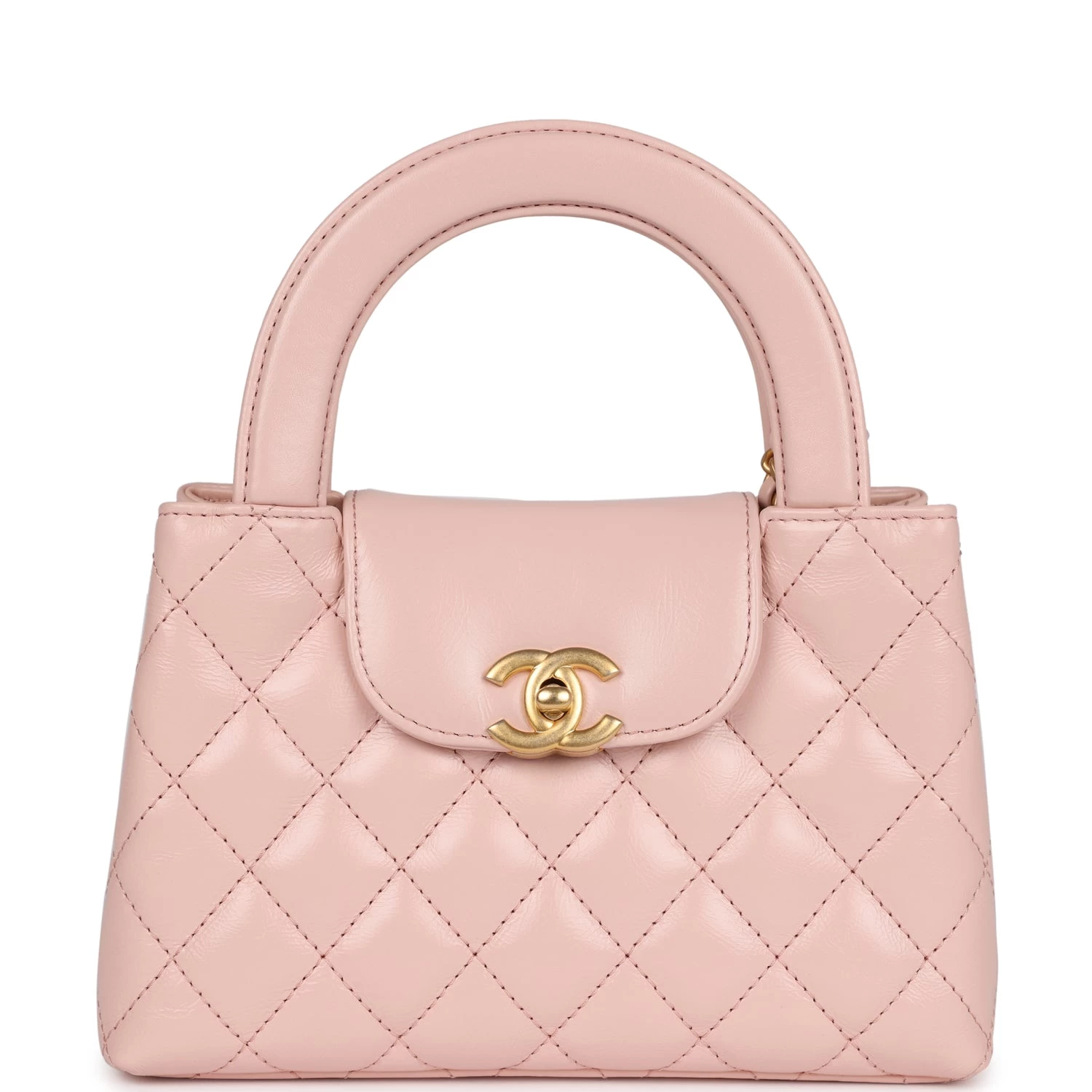 Chanel Small Kelly Shopper Light Pink Shiny Aged Calfskin Brushed Gold Hardware 3 Chanel Small Kelly Shopper Light Pink Shiny Aged Calfskin Brushed Gold Hardware