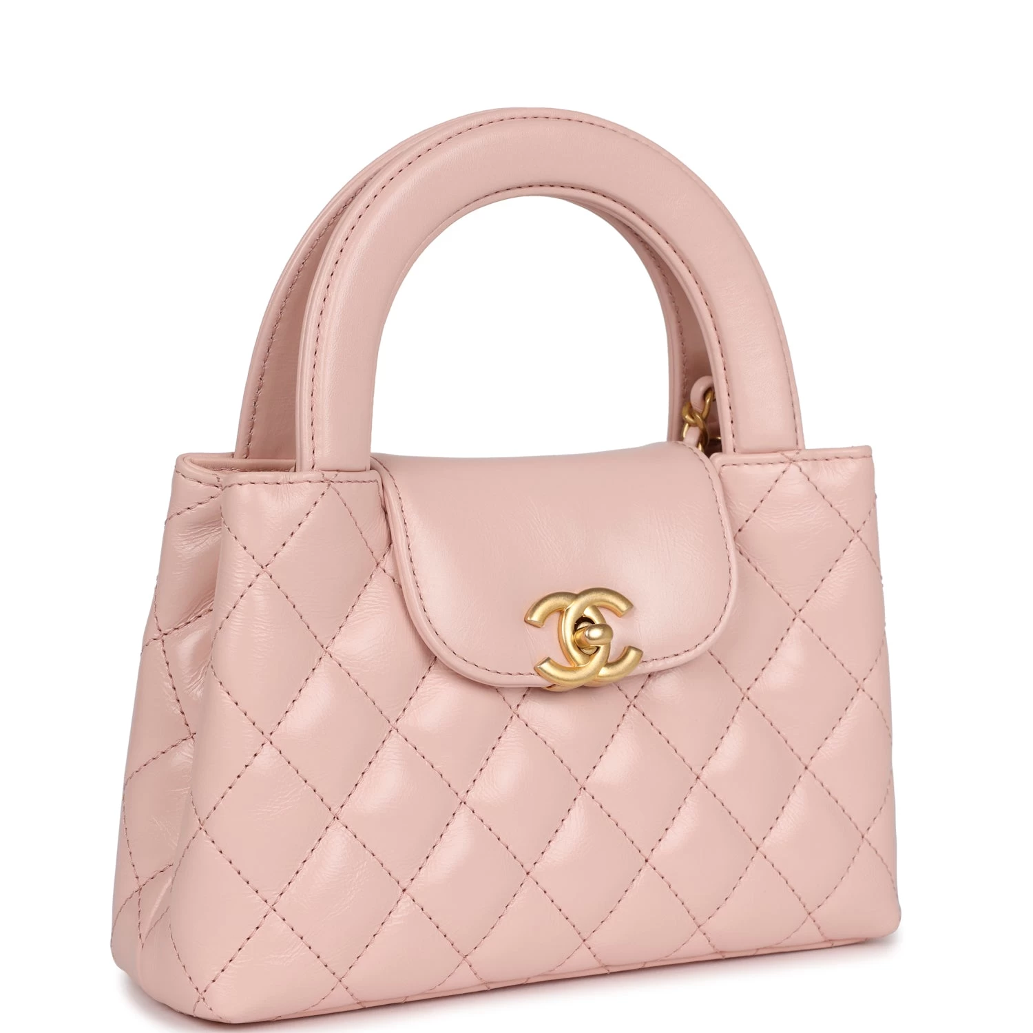 Chanel Small Kelly Shopper Light Pink Shiny Aged Calfskin Brushed Gold Hardware 4 Chanel Small Kelly Shopper Light Pink Shiny Aged Calfskin Brushed Gold Hardware - Image 2