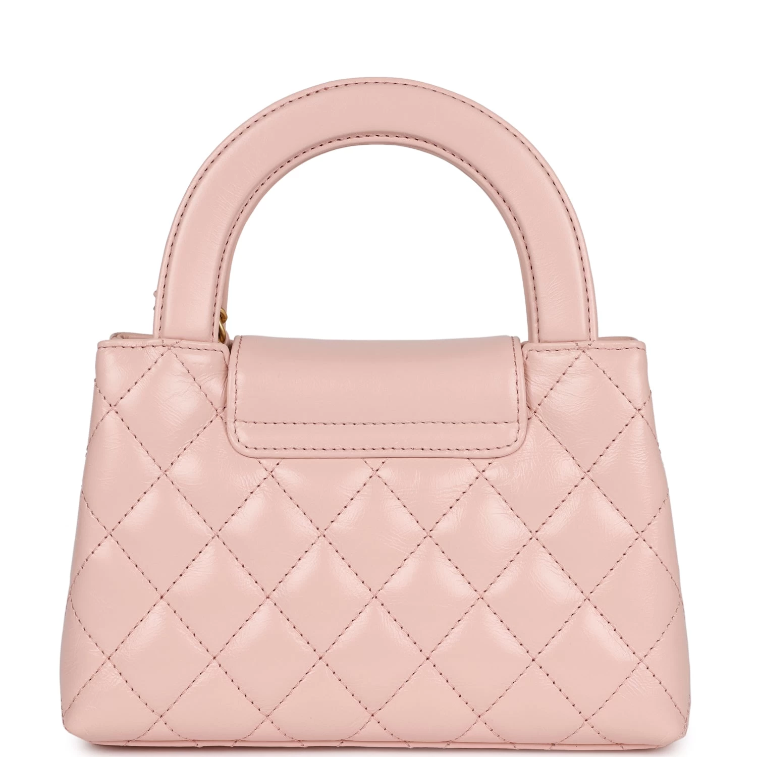 Chanel Small Kelly Shopper Light Pink Shiny Aged Calfskin Brushed Gold Hardware 6 Chanel Small Kelly Shopper Light Pink Shiny Aged Calfskin Brushed Gold Hardware - Image 4