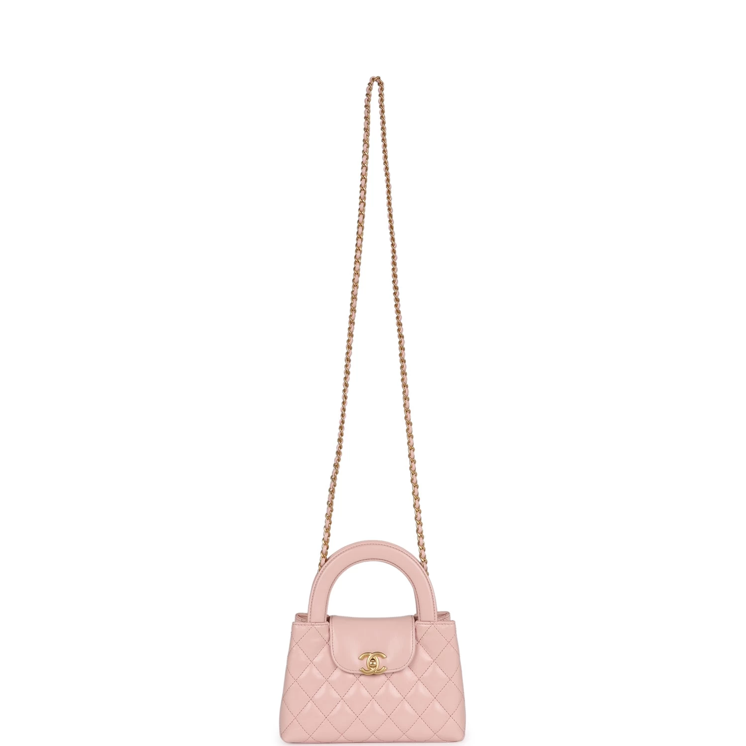 Chanel Small Kelly Shopper Light Pink Shiny Aged Calfskin Brushed Gold Hardware 9 Chanel Small Kelly Shopper Light Pink Shiny Aged Calfskin Brushed Gold Hardware - Image 7