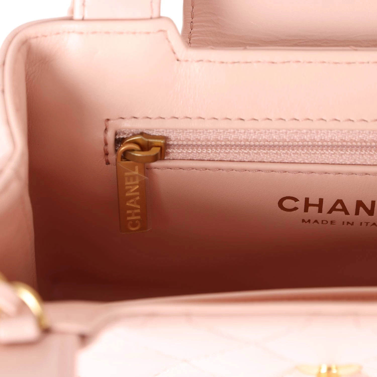 Chanel Small Kelly Shopper Light Pink Shiny Aged Calfskin Brushed Gold Hardware 12 Chanel Small Kelly Shopper Light Pink Shiny Aged Calfskin Brushed Gold Hardware - Image 10
