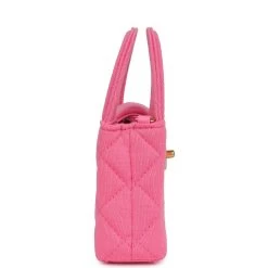 Chanel Nano Kelly Shopper Hot Pink Jersey Brushed Gold Hardware 13 Chanel Nano Kelly Shopper Hot Pink Jersey Brushed Gold Hardware -Online Bag Store C FN 231018 3 04