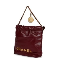 Chanel Mini 22 Bag Burgundy Calfskin Gold Hardware -Online Bag Store C FN 231027 1 03