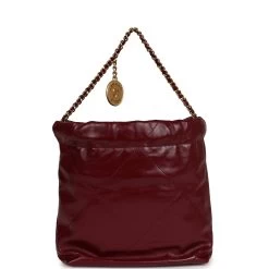 Chanel Mini 22 Bag Burgundy Calfskin Gold Hardware -Online Bag Store C FN 231027 1 06
