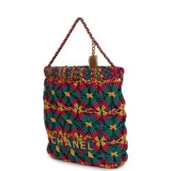 Chanel Mini 22 Bag Multicolor Macrame Calfskin Gold Hardware -Online Bag Store C FN 231027 3 03