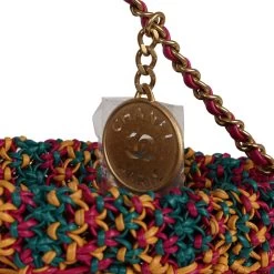Chanel Mini 22 Bag Multicolor Macrame Calfskin Gold Hardware -Online Bag Store C FN 231027 3 04