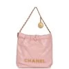 Pre-owned Chanel Mini 22 Bag Pink Calfskin Gold Hardware -Online Bag Store C FN 231107 1 EW 01