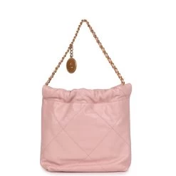 Pre-owned Chanel Mini 22 Bag Pink Calfskin Gold Hardware -Online Bag Store C FN 231107 1 EW 05