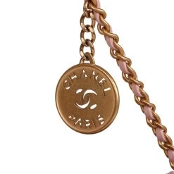 Pre-owned Chanel Mini 22 Bag Pink Calfskin Gold Hardware -Online Bag Store C FN 231107 1 EW 06