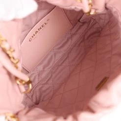 Pre-owned Chanel Mini 22 Bag Pink Calfskin Gold Hardware -Online Bag Store C FN 231107 1 EW 09