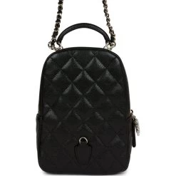 Chanel Mini Phone Holder Backpack Black Caviar Light Gold Hardware 18 Chanel Mini Phone Holder Backpack Black Caviar Light Gold Hardware -Online Bag Store C FN 231115 2 06