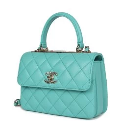 Chanel Mini Trendy CC Bag Turquoise Lambskin Light Gold Hardware -Online Bag Store C FN 231116 3 03