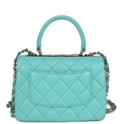 Chanel Mini Trendy CC Bag Turquoise Lambskin Light Gold Hardware -Online Bag Store C FN 231116 3 05