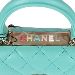 Chanel Mini Trendy CC Bag Turquoise Lambskin Light Gold Hardware -Online Bag Store C FN 231116 3 08